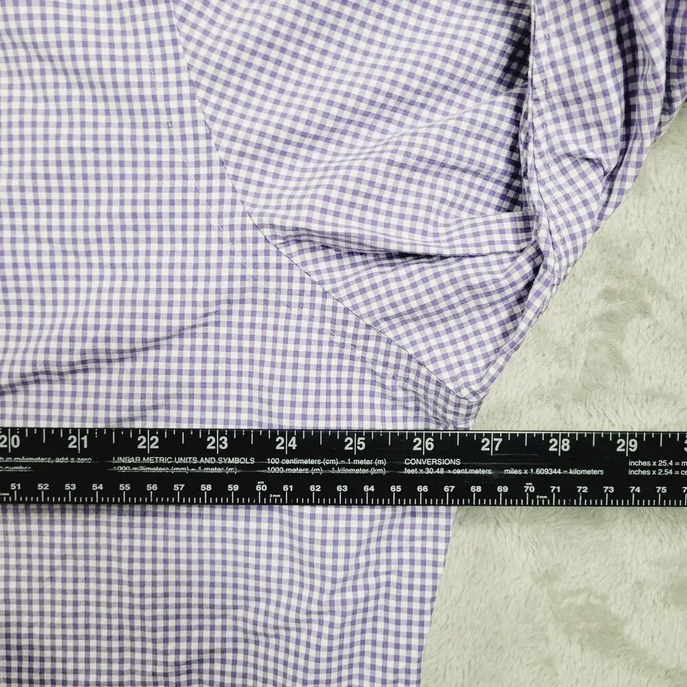 Ralph Lauren Shirt Mens 2XL Purple Check Long Sleeve Button Down Cotton Logo